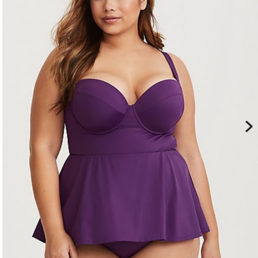 Nwot size 5 torrid peplum one piece swim suit